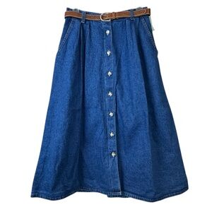 Vintage Deadstock American Profile Jeanswear Denim Jean Skirt Belt Women 12 NWT